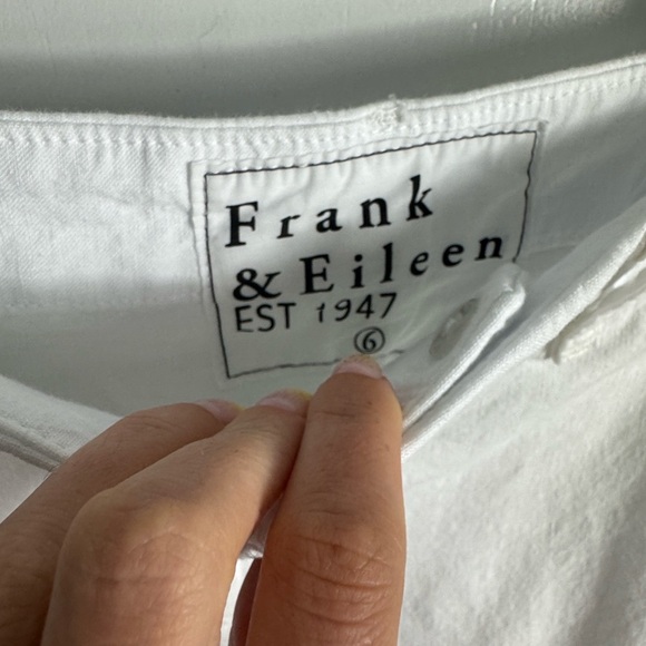 Frank & Eileen Kinsale The Trouser Italian Performance Linen White Size 6 - Picture 4 of 13
